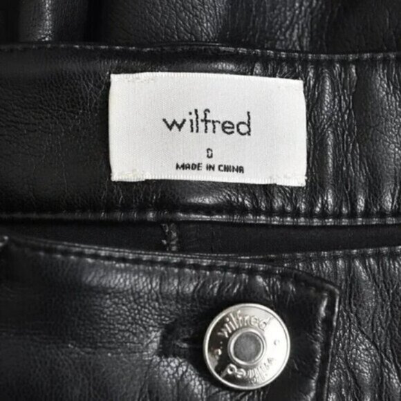 Aritzia  Wildred The Melina Cropped Pant Vegan Leather Black Size 0 - Picture 7 of 12